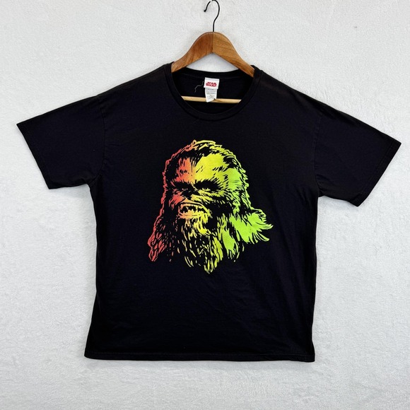 Star Wars Other - Star Wars Chewbacca Shirt Mens XL Black Rasta Graphic Tee T-Shirt Cotton‎